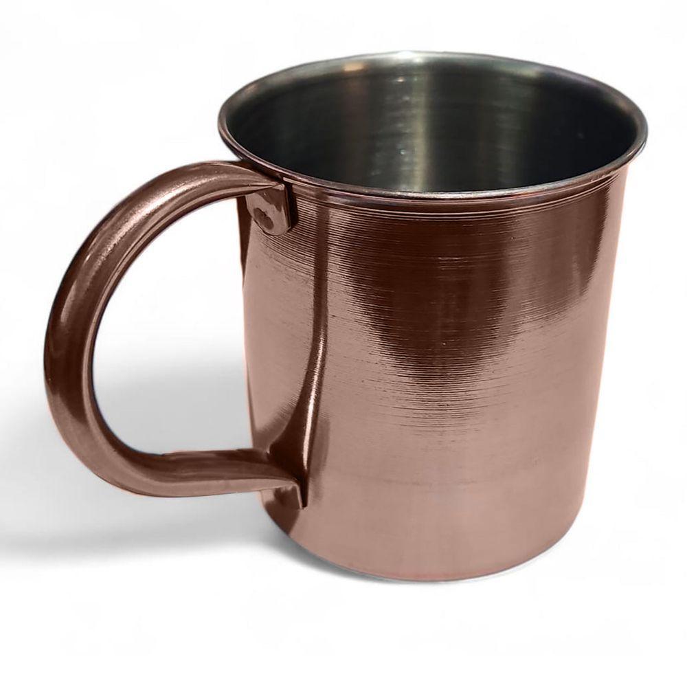 Caneca Moscow Mule Lisa Drink Top Aço Inox Premium 420ml Rose Gold - 6