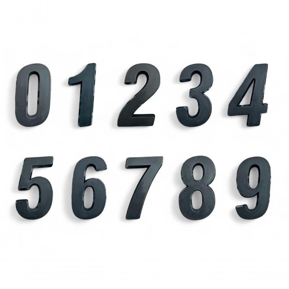 Número Residencial Preto 3d Porta Parede Casa Prédio Empresa 5 - 1