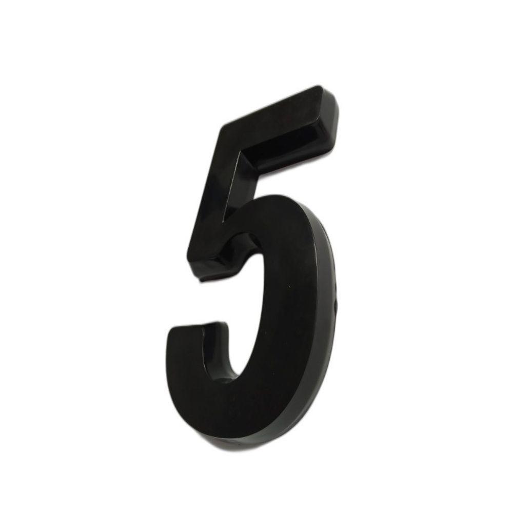 Número Residencial Preto 3d Porta Parede Casa Prédio Empresa 5 - 5