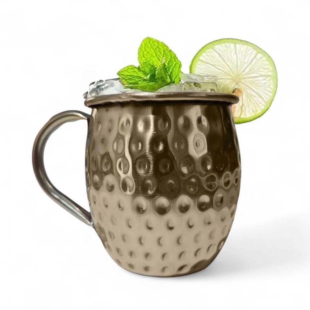 Caneca Moscow Mule Martelada Drink Premium 580ml Dourada - 1