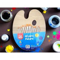 Kit 12 Pincéis Artisticos E Paleta Gode Pontas Fina Chata - 5