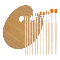 Kit 12 Pincéis Artisticos E Paleta Gode Pontas Fina Chata - 8