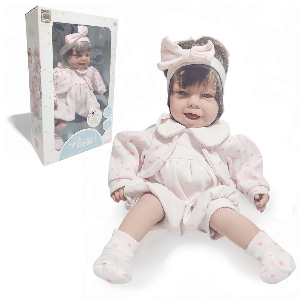 Boneca Bebê Real Recém Nascida Baby Reborn Cabelo 42cm 5085 - 1