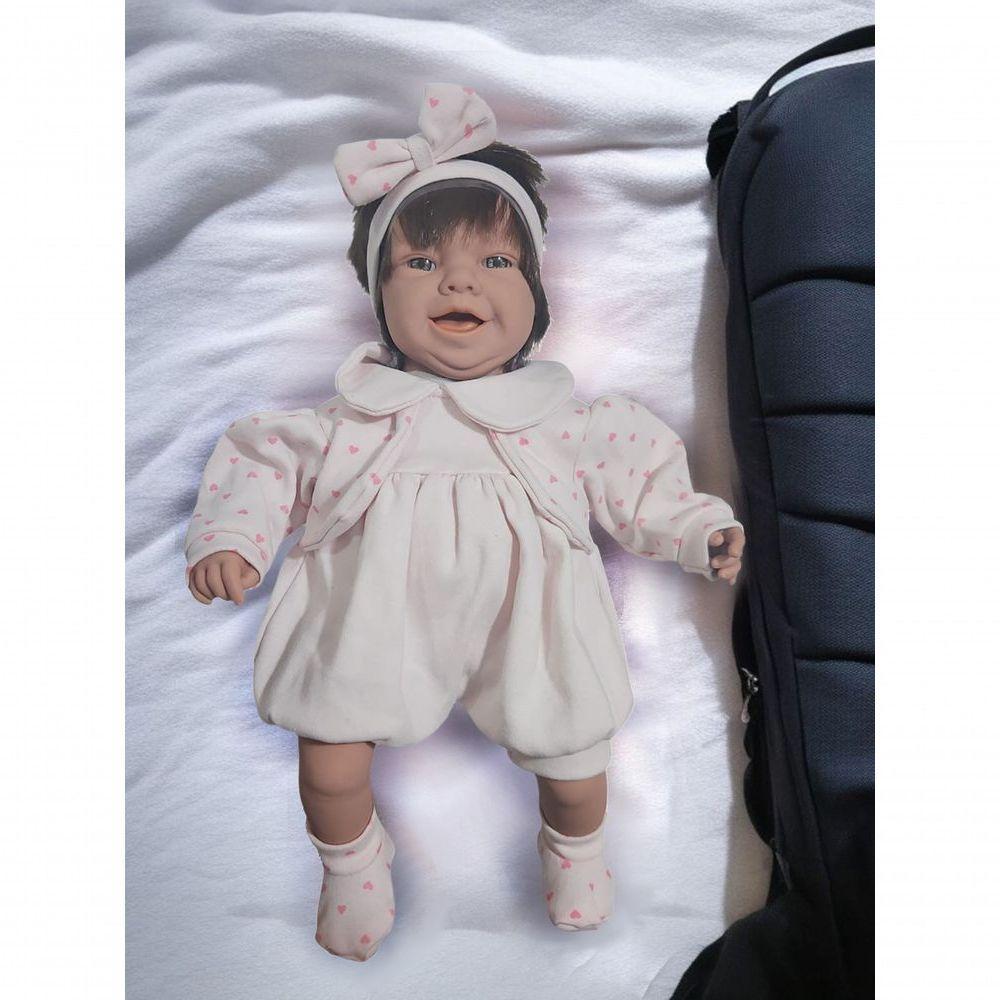 Boneca Bebê Real Recém Nascida Baby Reborn Cabelo 42cm 5085 - 2