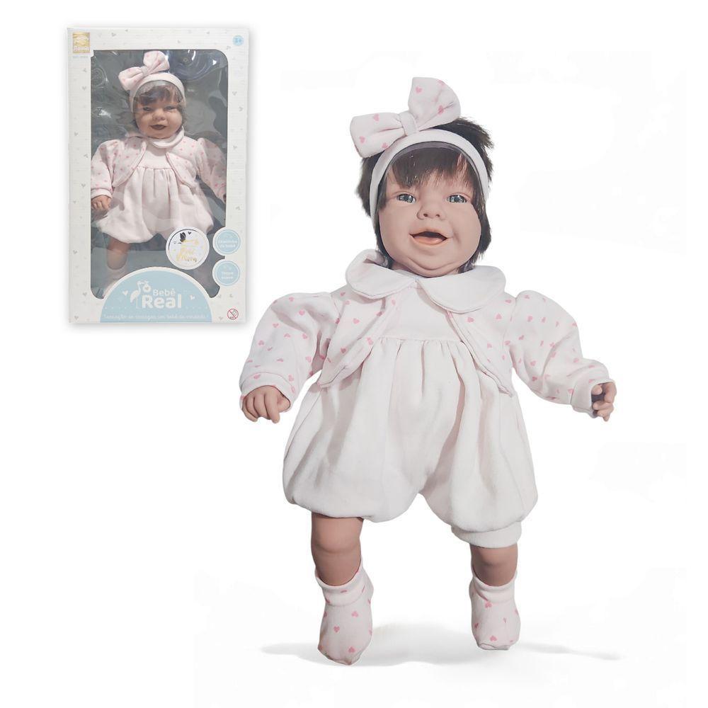 Boneca Bebê Real Recém Nascida Baby Reborn Cabelo 42cm 5085 - 3