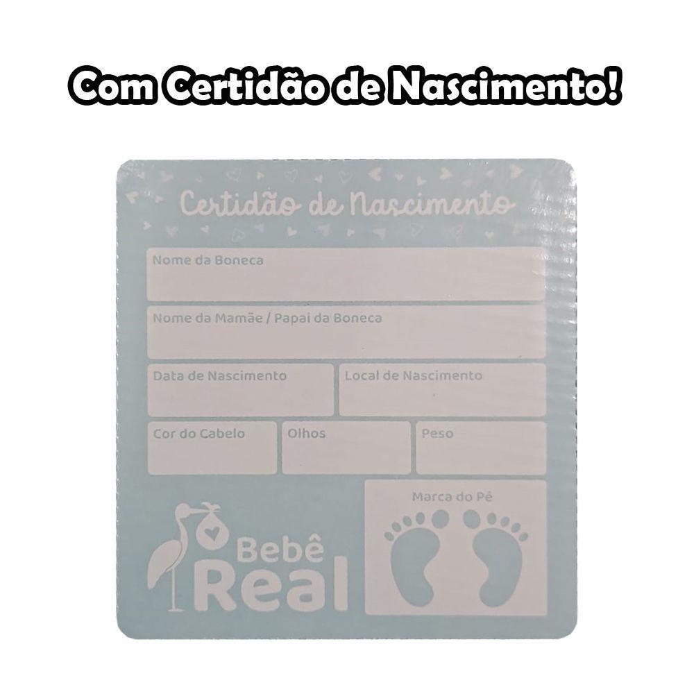 Boneca Bebê Real Recém Nascida Baby Reborn Cabelo 42cm 5085 - 5