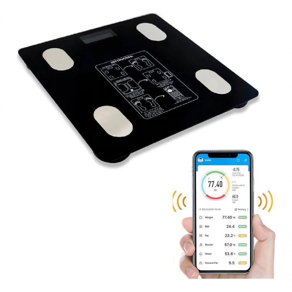 Balança Digital Bioimpedância 180kgs Aplicativo Bluetooth - 7