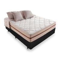 Cama Box Casal 138 Tecido Sintético Preto Com Colchão Pillow Angel - Bello Box - Molas Ensacadas 62x138x188 - 2