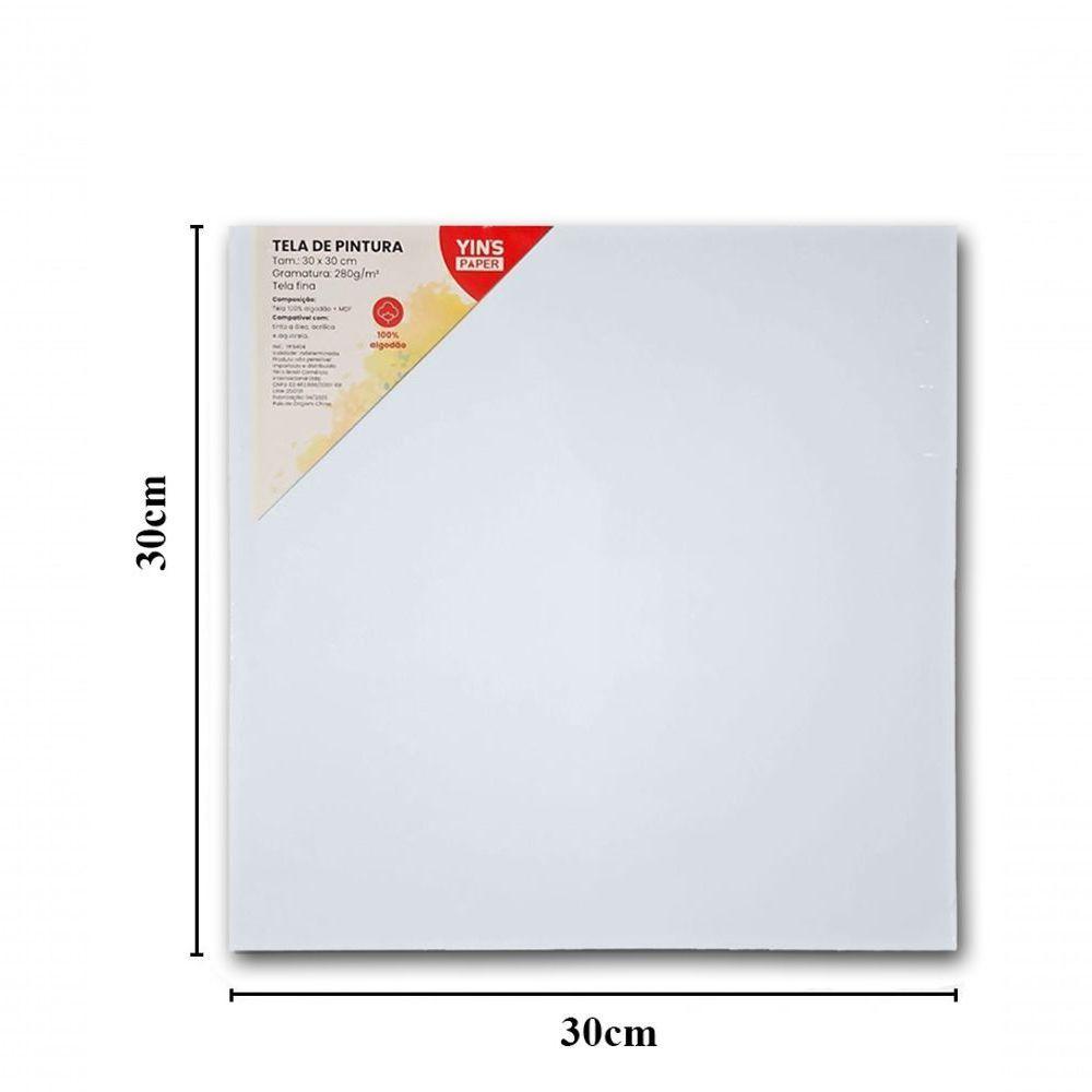 Tela De Pintura Fina 30x30 100% Algodão Pronta Qualidade Branca - 7