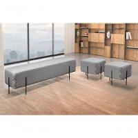 Recamier Banco Eros Luxo Preto Castellar Móbile Linho Cinza Linho Cinza - 4