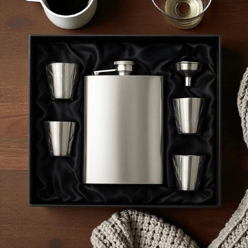 Kit Cantil De Bolso Inox Copos Funil Portátil Premium 6 Pçs - 4