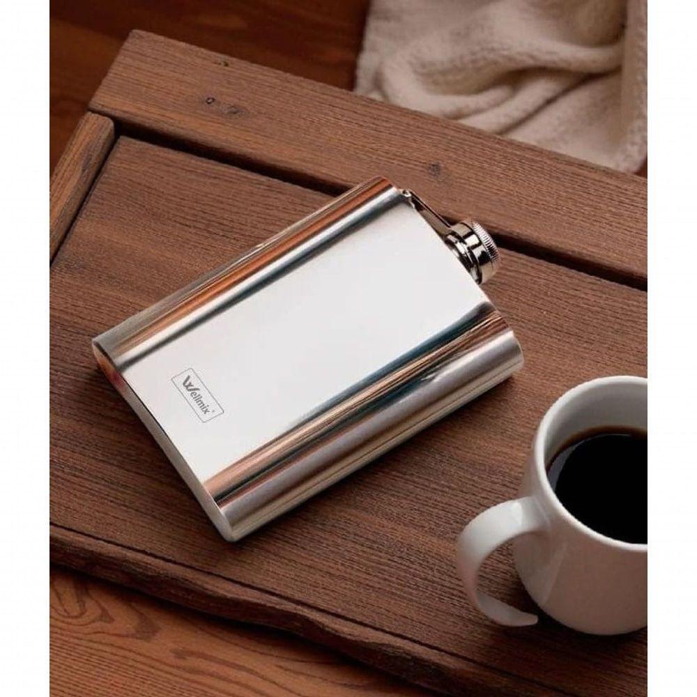 Kit Cantil De Bolso Inox Copos Funil Portátil Premium 6 Pçs - 6