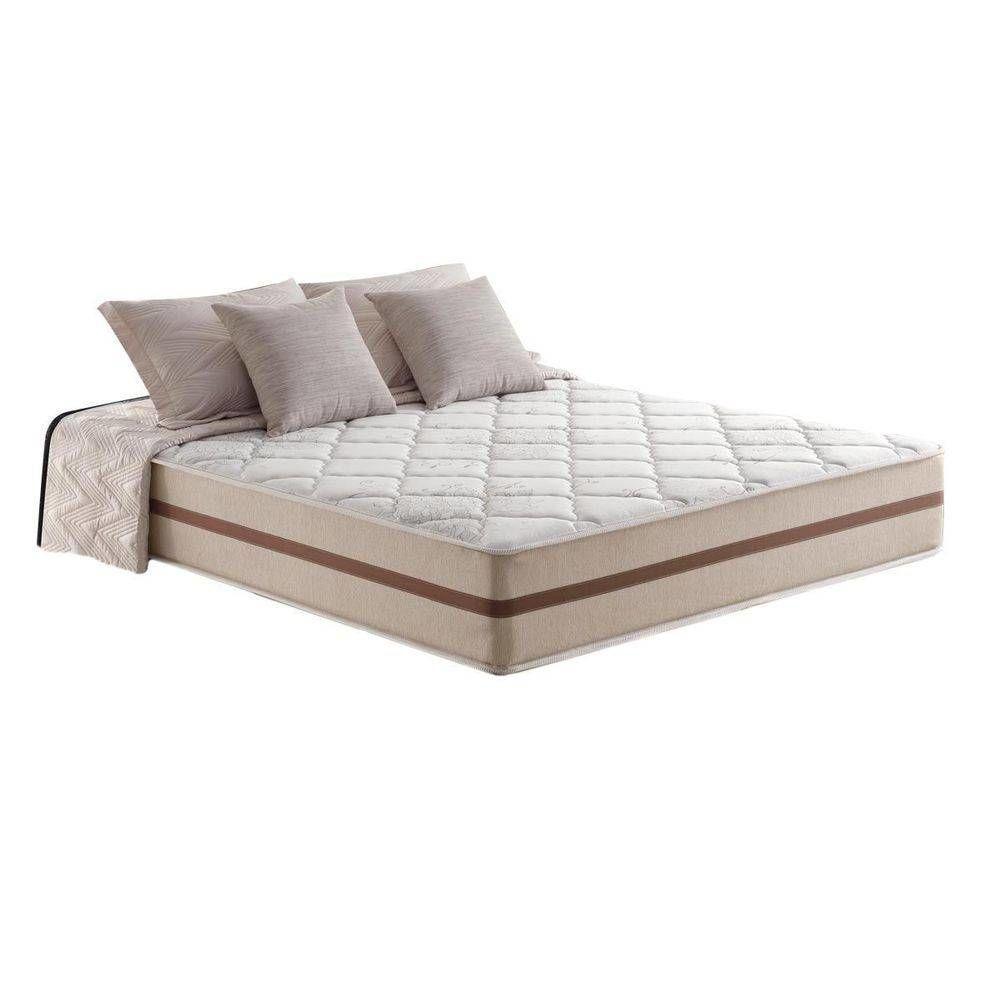 Cama Box Casal 138 Tecido Sintético Branco Com Colchão Pillow Angel - Bello Box - Molas Ensacadas 62x138x188 - 3