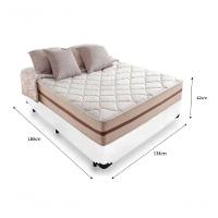 Cama Box Casal 138 Tecido Sintético Branco Com Colchão Pillow Angel - Bello Box - Molas Ensacadas 62x138x188 - 2