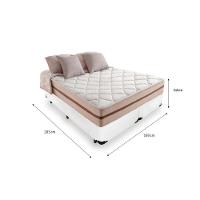 Cama Box King Tecido Sintético Branco Com Colchão Pillow Angel Molas Ensacadas - 2