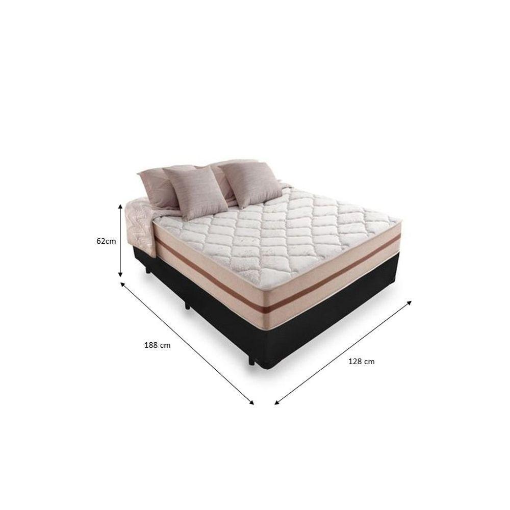 Cama Box Viúva Tecido Sintético Preto Com Colchão Pillow Angel Molas Ensacadas - 2
