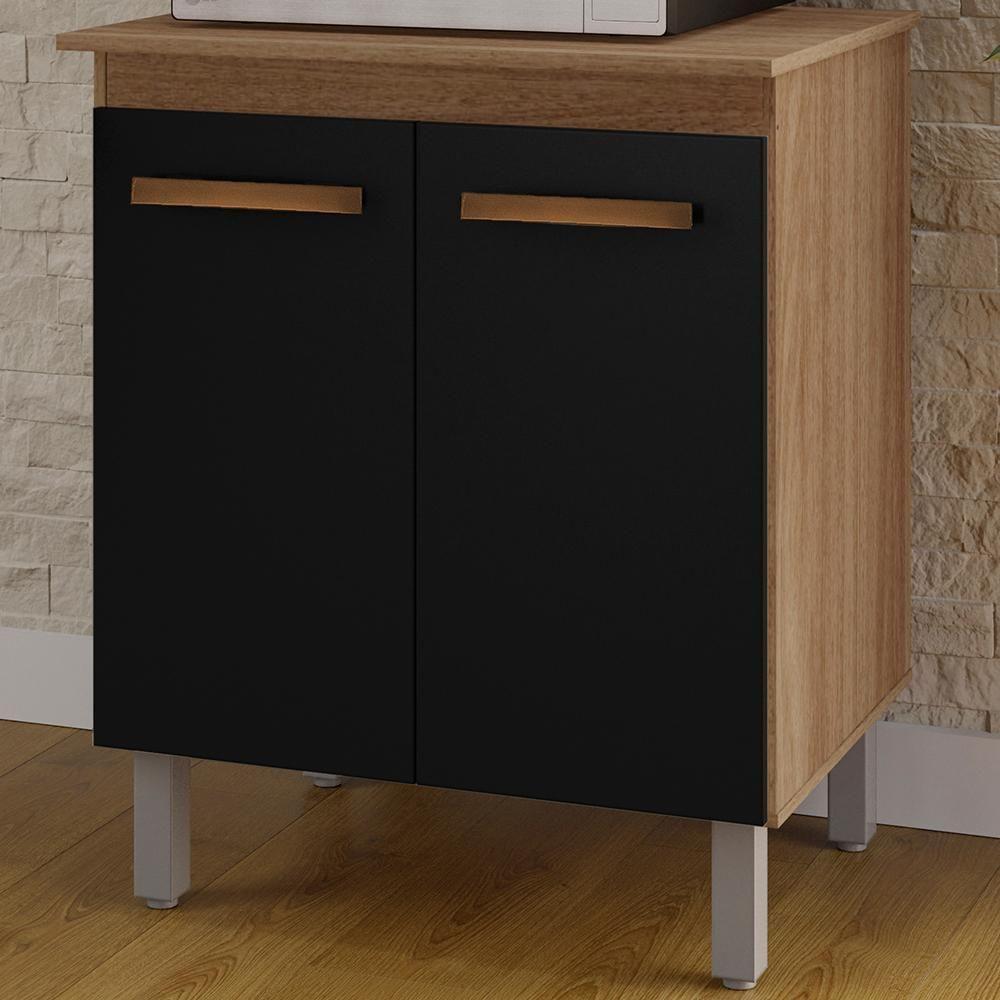 Balcao Multiuso 70cm 2 Portas 9240 Savana Preto Mobbs Savana Preto - 2