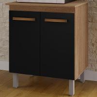 Balcao Multiuso 70cm 2 Portas 9240 Savana Preto Mobbs Savana Preto - 2