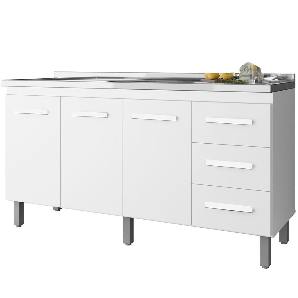 Balcao Sem Tampo Para Pia 160cm 9140 Branco Mobbs Branco - 1