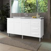 Balcao Sem Tampo Para Pia 160cm 9140 Branco Mobbs Branco - 6