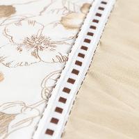 Jogo Cama Lençol Fiore Queen Estampado 180 Fios 100% Algodão Com Babadinho 4 Peças Bege Floral - 3