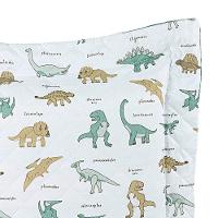 Kit Cobre Leito Colcha Solteiro Infantil Lutti Dupla Face 200 Fios 2 Peças Dinossauro Verde