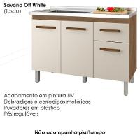 Balcao Sem Tampo Para Pia 120cm 9430 Savana Off White Mobbs Savana Off White