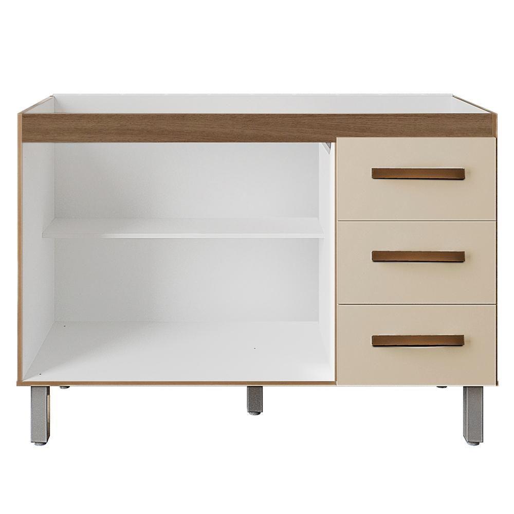 Balcao Sem Tampo Para Pia 120cm 9110 Savana Off White Mobbs Savana Off White - 5