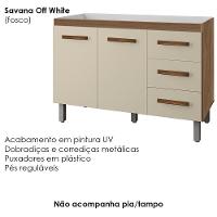 Balcao Sem Tampo Para Pia 120cm 9110 Savana Off White Mobbs Savana Off White