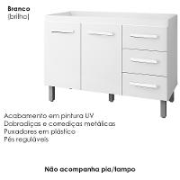 Balcao Sem Tampo Para Pia 120cm 9110 Branco Mobbs Branco
