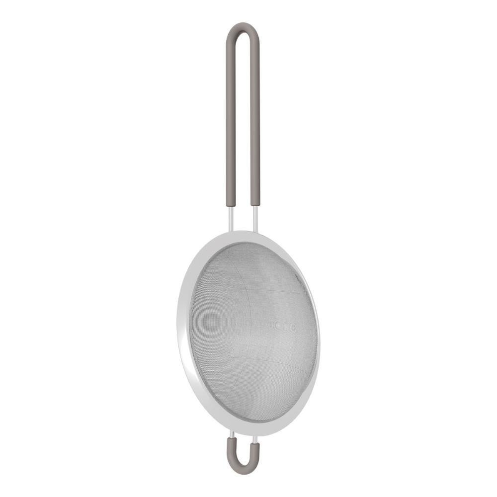 Peneira Softta Em Aço Inox Com Cabo E Alça Em Silicone Cinza 16 Cm - Tramontina 25860162 - 1