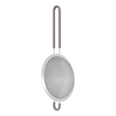 Peneira Softta Em Aço Inox Com Cabo E Alça Em Silicone Cinza 16 Cm - Tramontina 25860162