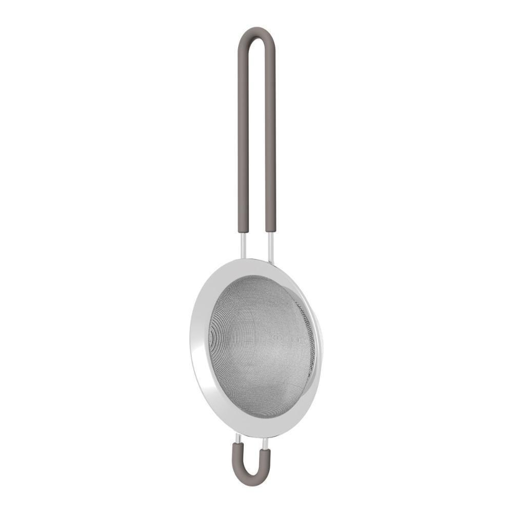 Peneira Softta Em Aço Inox Com Cabo E Alça Em Silicone Cinza 8,8 Cm - Tramontina 25860160 - 1