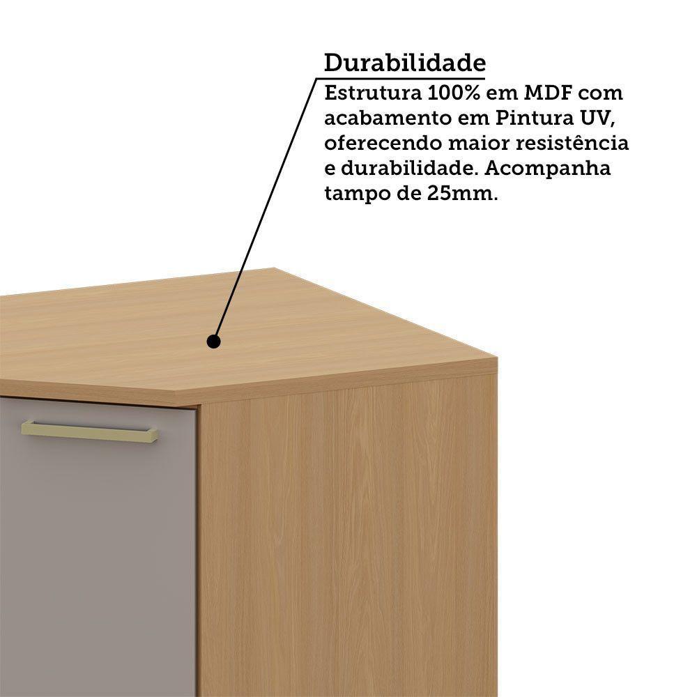 Balcão De Cozinha Diagonal 1 Pt Tampo 74cm Duna Luciane Móve Freijó-cinammon - 4