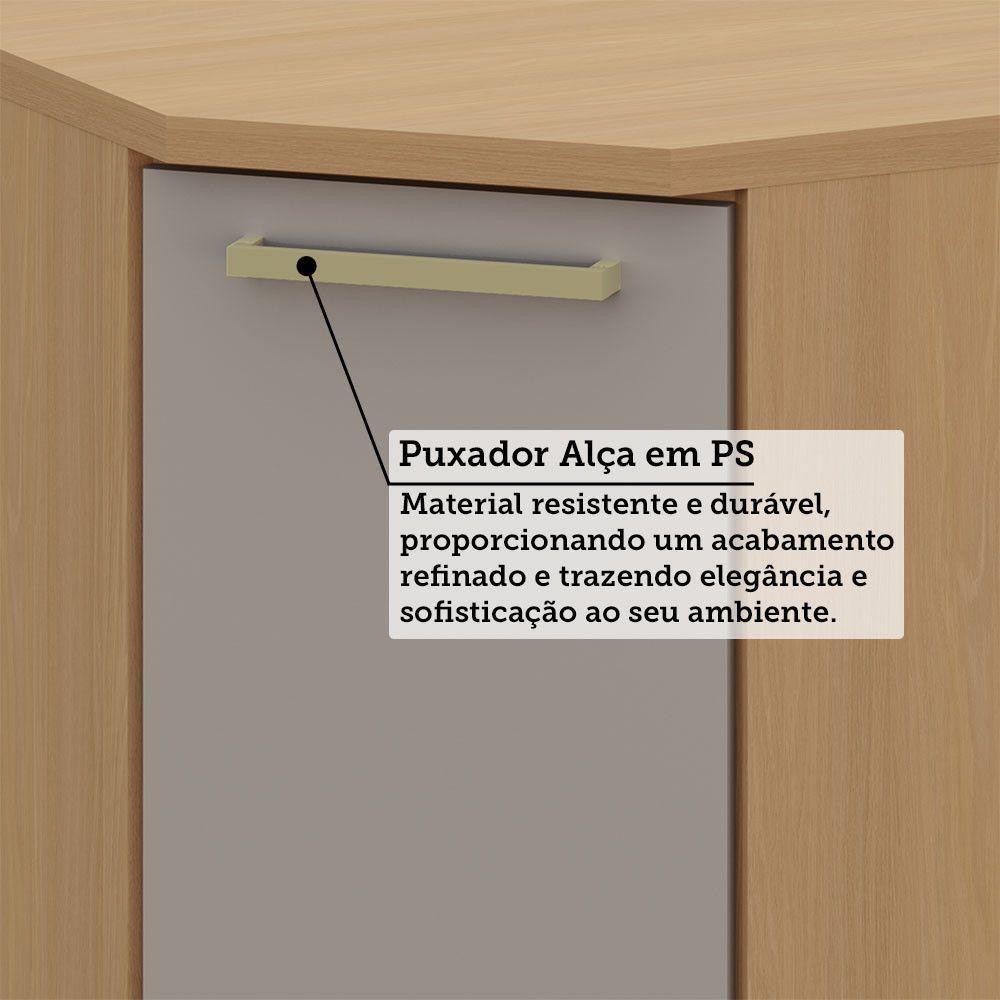 Balcão De Cozinha Diagonal 1 Pt Tampo 74cm Duna Luciane Móve Freijó-cinammon - 5