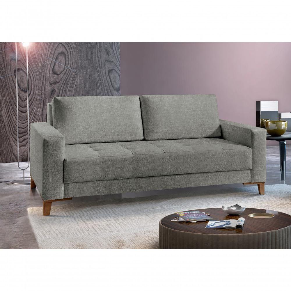 Sofá Fixo Orion 2 Lugares Luxo 1,40m Castellar Móbile Linho Cinza - 4