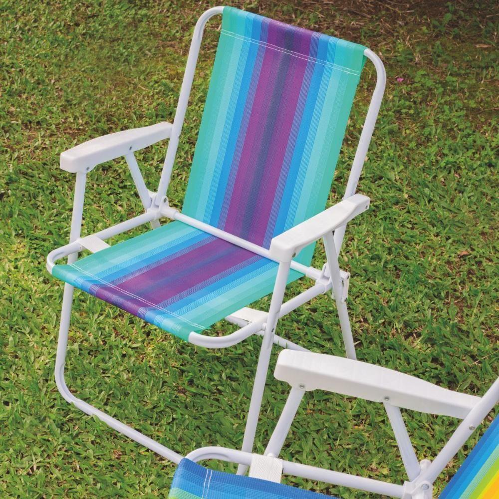 Kit 6 Cadeira De Praia Alta Em Aço 110 Kg Cores Variadas Mor - 9