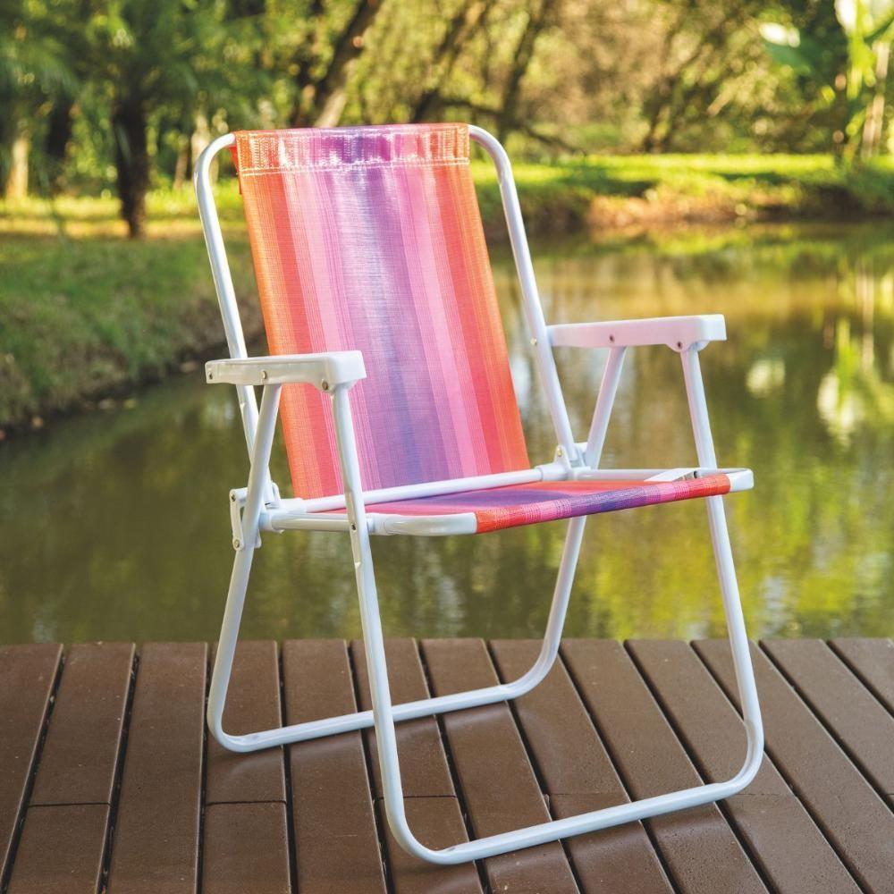 Kit 6 Cadeira De Praia Alta Em Aço 110 Kg Cores Variadas Mor - 10