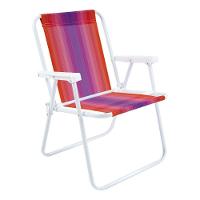 Kit 6 Cadeira De Praia Alta Em Aço 110 Kg Cores Variadas Mor - 6