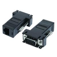 Adaptador VGA Para Rj45 - Transmite Imagem Por Cabo De Rede Cat 5 E Cat 6 - 1
