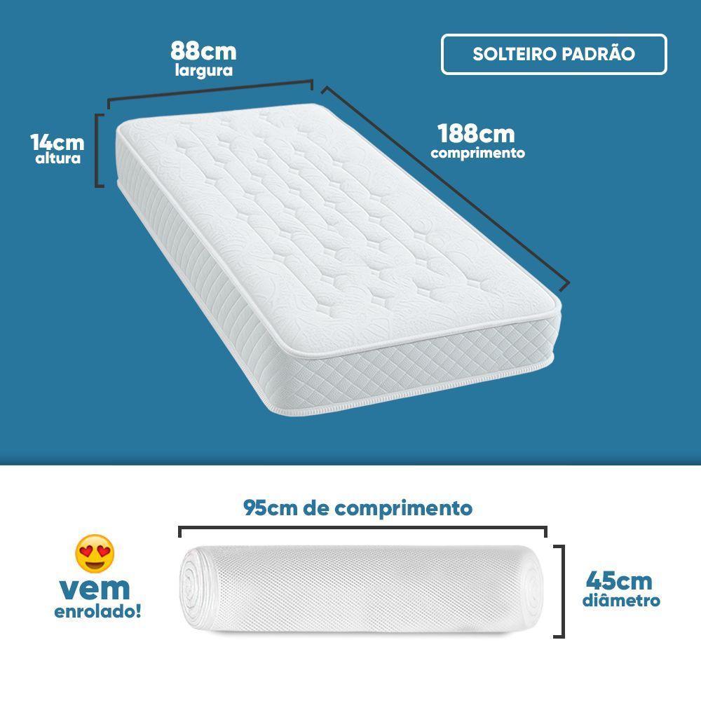 Colchão Solteiro Ortopédico Adagio A Vácuo 100% Espuma 88x188x14cm Maestro Colchões - 3