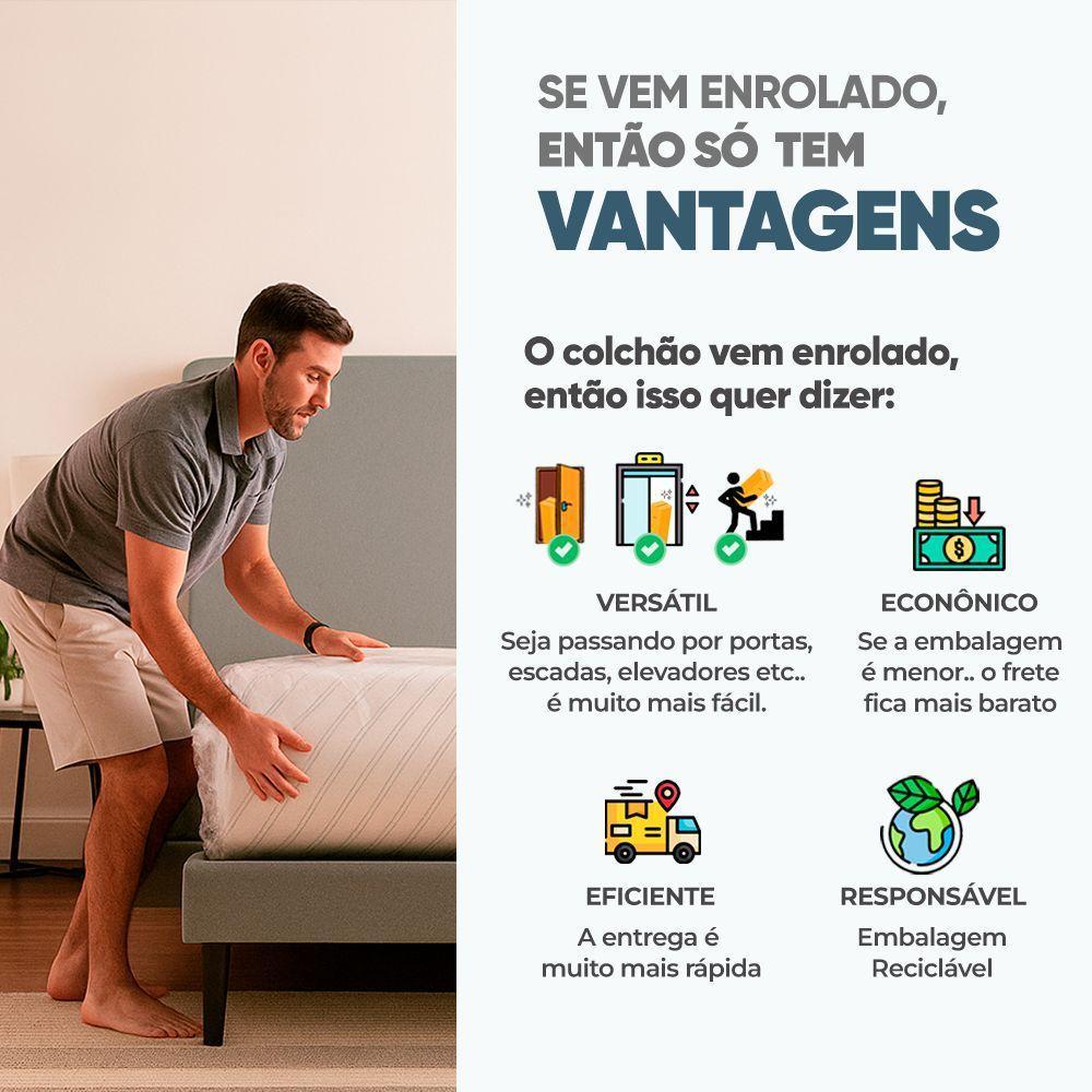 Colchão Casal Ortopédico Adagio A Vácuo 100% Espuma 138x188x14cm Maestro Colchões - 5