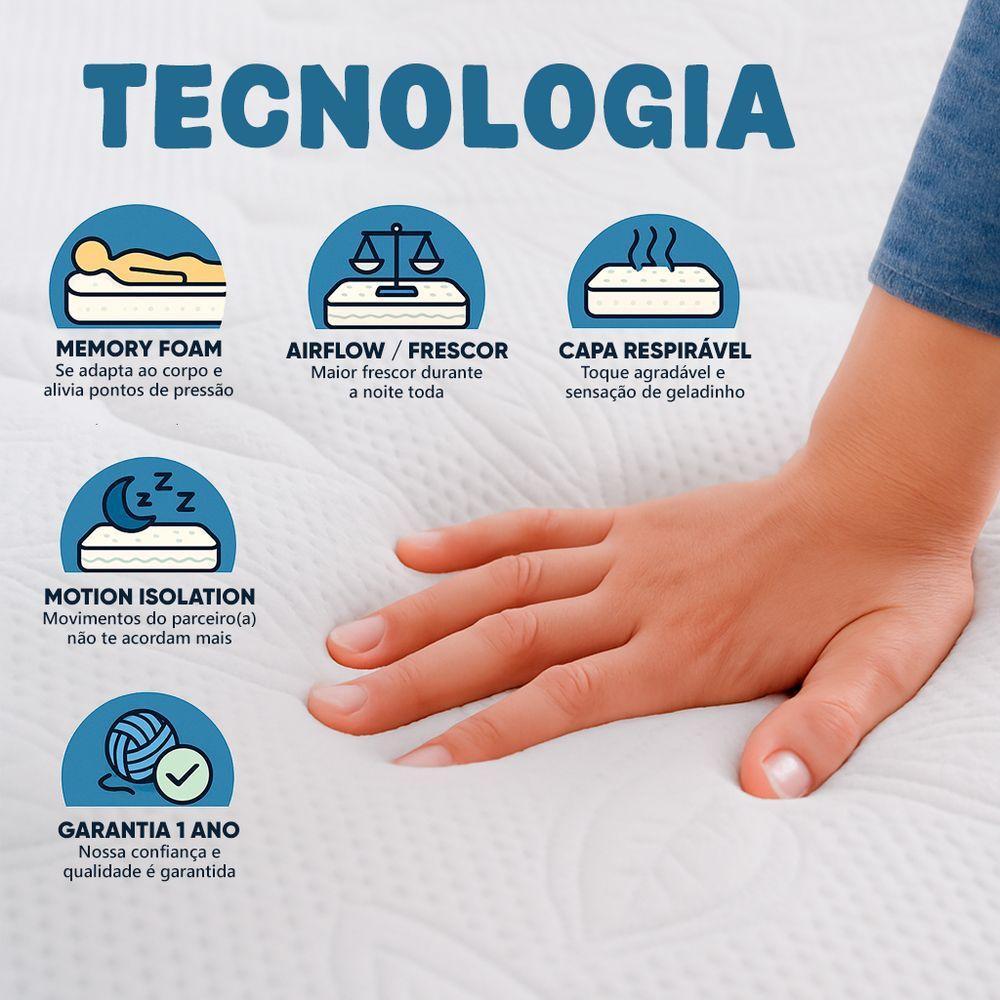 Colchão Casal Ortopédico Adagio A Vácuo 100% Espuma 138x188x14cm Maestro Colchões - 6