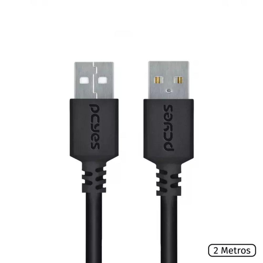 Cabo De Dados Usb A 2.0 Macho Para Usb A 2.0 Macho 28awg Puro Cobre 2 Metros - Puam2-2 - 1