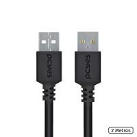 Cabo De Dados Usb A 2.0 Macho Para Usb A 2.0 Macho 28awg Puro Cobre 2 Metros - Puam2-2 - 1