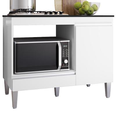 Balcao Com Tampo Para Cooktop 105 Cm Carla Branco Reajl Moveis Branco