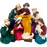 Presépio Estatueta Sagrada Família Nascimento Jesus 25x20cm - 3
