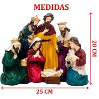 Presépio Estatueta Sagrada Família Nascimento Jesus 25x20cm - 4