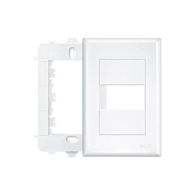 Placa Com Suporte Fame Evidence 4x2 Para 1 Módulo Horizontal Branca