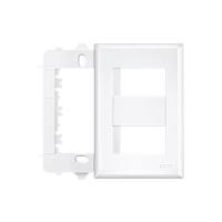 Placa Com Suporte Fame Evidence 4x2 Para 2 Módulos Distanciados Horizontais Branca - 1